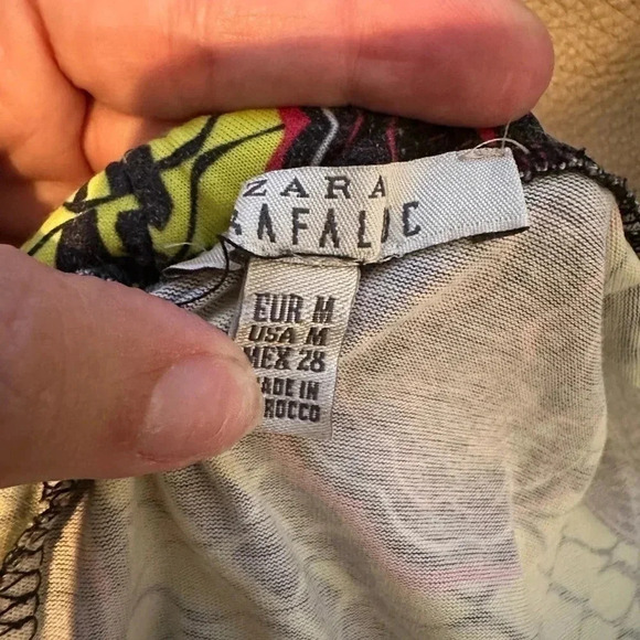 Zara Trafaluc by Zara Yellow Tropical Floral Sundress Midi Dress Size Medium M - Picture 4 of 5